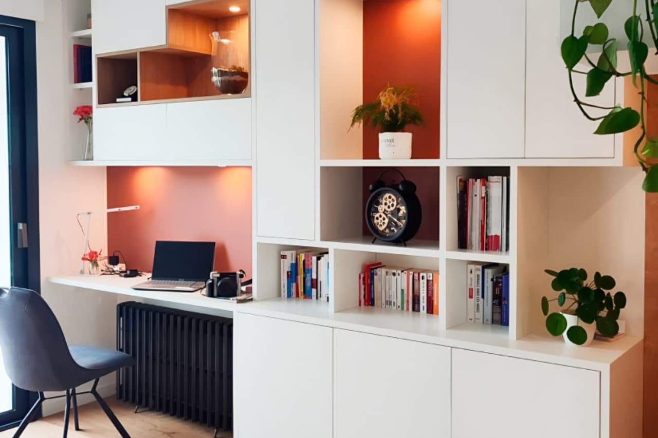 Bureau bibliothèque sur-mesure Quadro Bureau bibliothèque sur-mesure Quadro